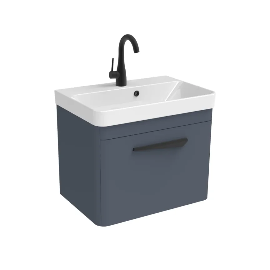 Saneux Hyde 55cm 1 Drawer Wall Mounted Unit - Matte Fiord product image - Image 1