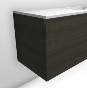 Faeber Mode 300mm 1 Drawer Side Vanity Unit Shadow Teak