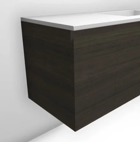 Faeber Mode 300mm 1 Drawer Side Vanity Unit Shadow Teak product image - Image 1