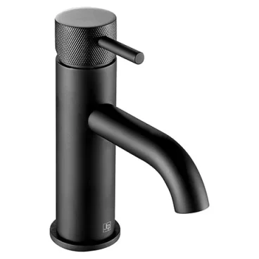 Just Taps Vos Single Lever Basin Mixer Matt Black With Designer Handle product image - Image 1
