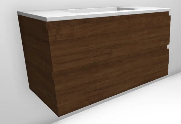 Faeber Mode 900mm 2 Drawer Basin Vanity Unit Vintage Walnut