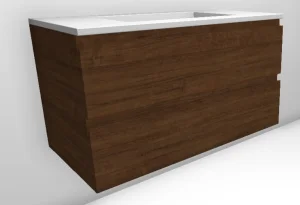 Faeber Mode 900mm 2 Drawer Basin Vanity Unit Vintage Walnut