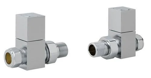 Eastbrook Straight Square Radiator Valve (pair) Chrome
