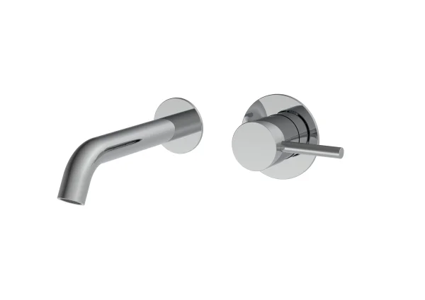Saneux Cos Wall Mounted 2 Plate Basin Mixer - Chrome