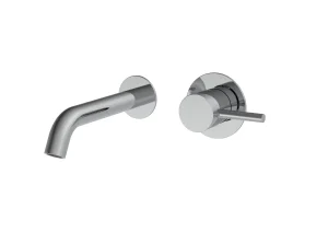 Saneux Cos Wall Mounted 2 Plate Basin Mixer - Chrome