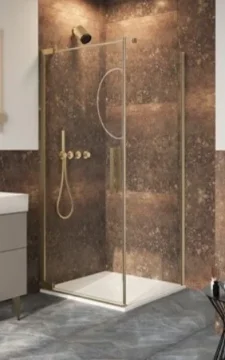 Crosswater Asura 8mm Side Panel For Hinged Door 800 Brushed Brass product image - Image 1