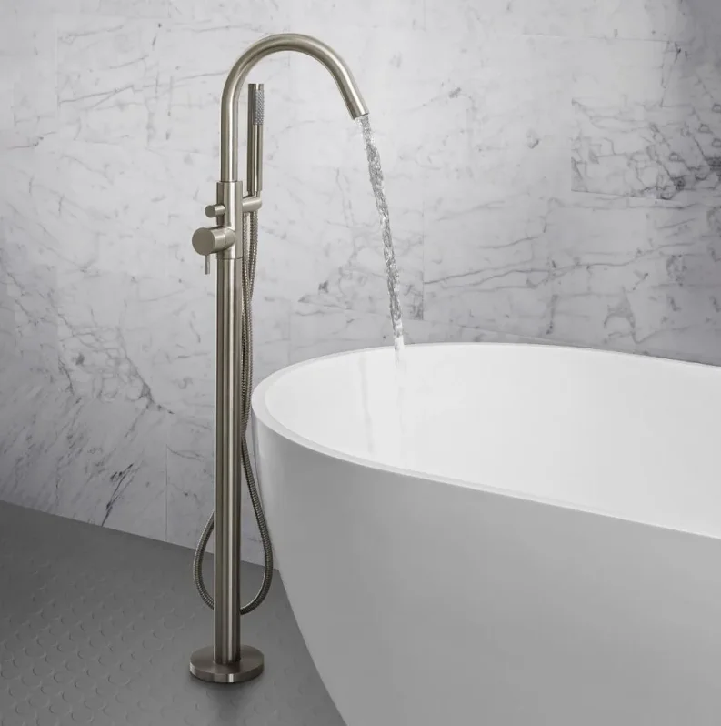 Crosswater Mpro Bath Shower Mixer Floor Standing Stainless detail view - Image 2