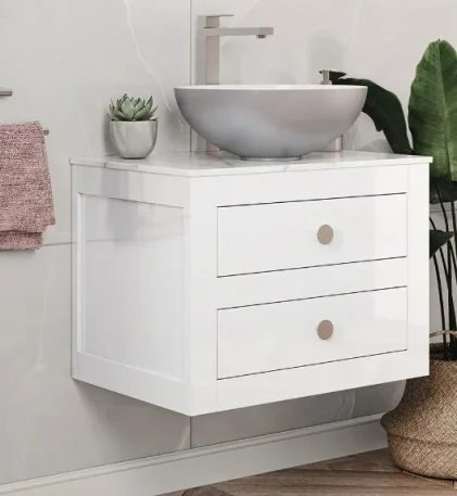 Crosswater Canvass Basin Unit 700 White Gloss detail view - Image 2