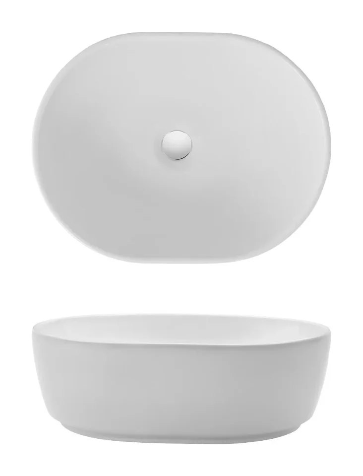 Crosswater Pearl Counter Basin 450 No Overflow White detail view - Image 4