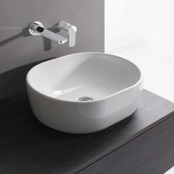 Crosswater Pearl Counter Basin 450 No Overflow White detail view - Image 6