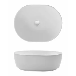 Crosswater Pearl Counter Basin 450 No Overflow White