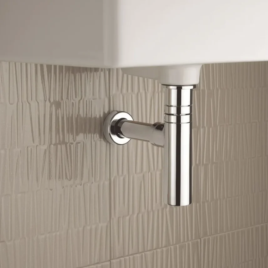 Crosswater Bottle Trap Millennium Tall 400mm Pipe Chrome detail view - Image 2