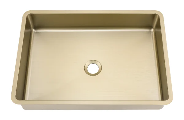 Ava Square Stainless Steel Undermounted Basin 490x340 Brushed Brass
