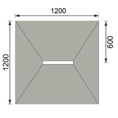 Abacus Elements Level Access Kit Linear 300 Drain 12x12 Centre technical drawing - Image 3