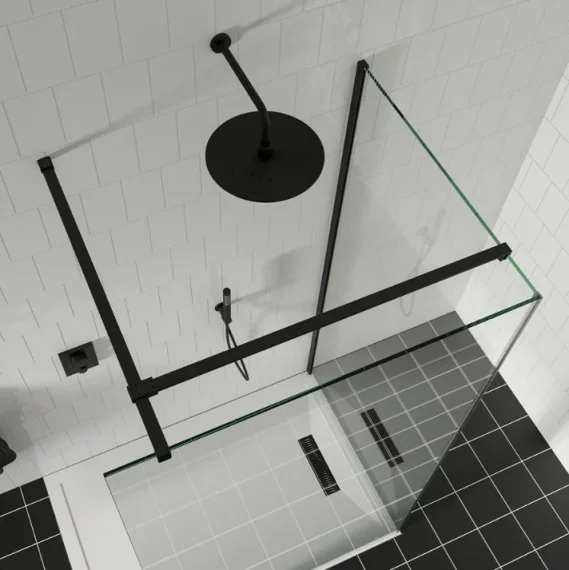 Crosswater Shower Arm 350mm Matt Black detail view - Image 3