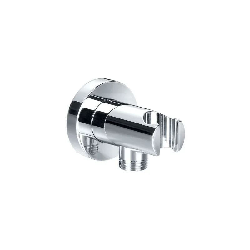 Pura Round Wall Shower Outlet with Handset Bracket Chrome product image - Image 1