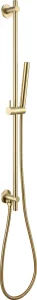 Just Taps Vos Slide Rail With Slim Single Function Hand Shower And Hose Brushed Brass