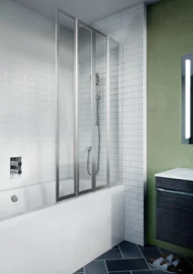 Crosswater Kai 6 Folding Bath Screen 800 Left Silver