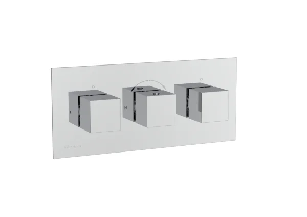 Saneux Tooga 3 Way Thermostatic Shower Valve Kit In Landscape - Chrome