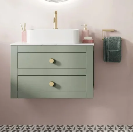 Crosswater Canvass Basin Unit 600 Sage Green detail view - Image 2