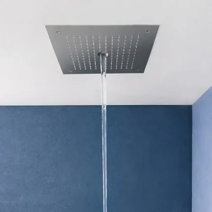 Crosswater Mpro Stream 380x380 Recessed Shower Head Stainless Steel Effect detail view - Image 2