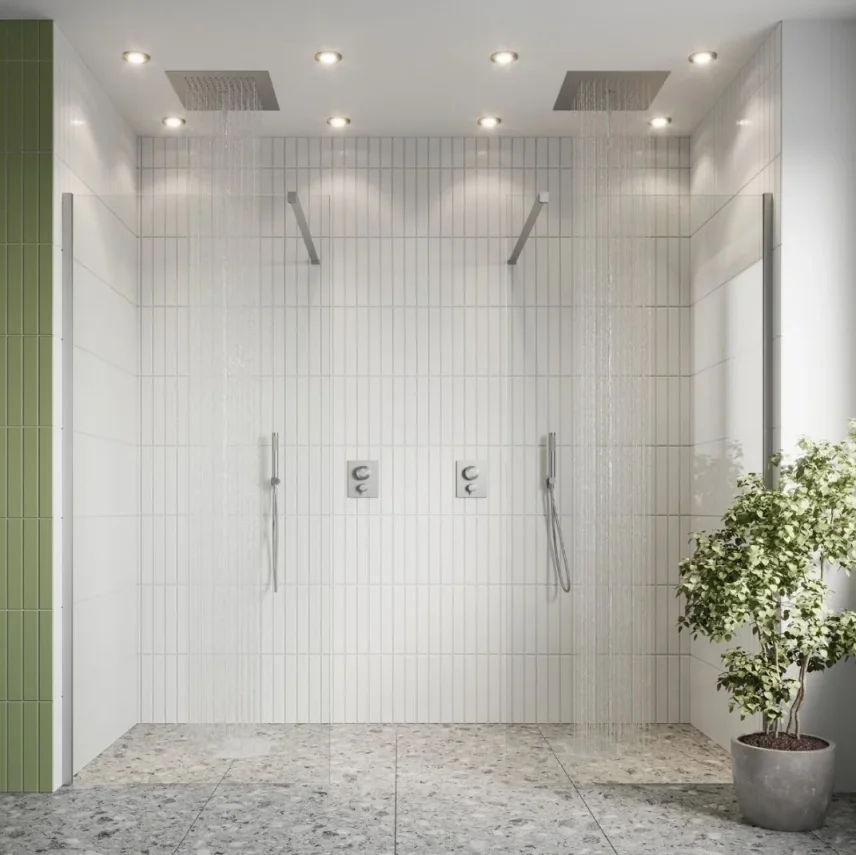 Crosswater Mpro Stream 380x380 Recessed Shower Head Stainless Steel Effect detail view - Image 3