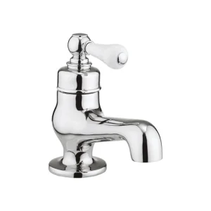 Crosswater Belgravia Single Lever Basin Mini Mono Deck Mounted Chrome White Lever