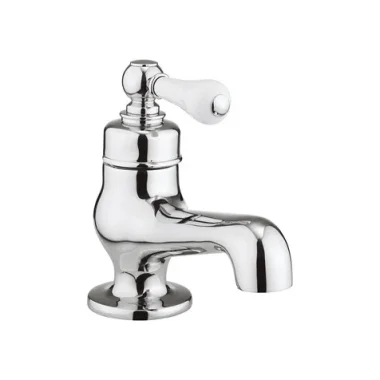 Crosswater Belgravia Single Lever Basin Mini Mono Deck Mounted Chrome White Lever