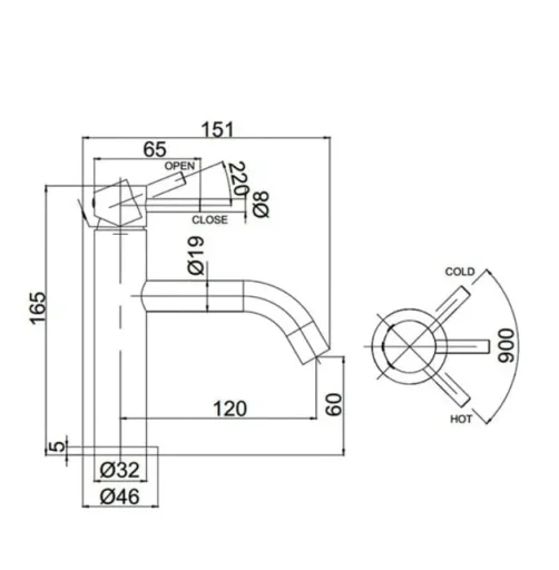 Crosswater Mpro Basin Monobloc Knurled No Waste Deck Mounted Stainless detail view - Image 7