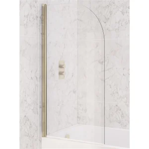 Eastbrook Radius 6mm Bath Screen Brushed Brass