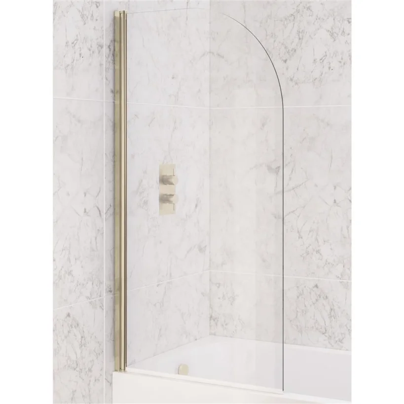 Eastbrook Radius 6mm Bath Screen Brushed Brass product image - Image 1