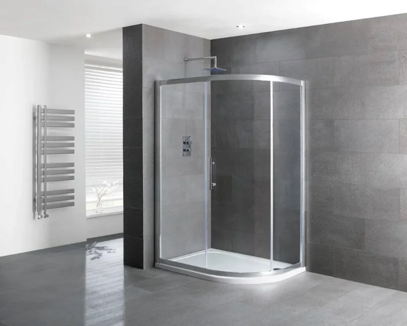 Eastbrook Volente 1000x760 Single Door Offset Quad Chrome product image - Image 1