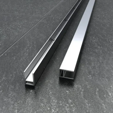 Abacus X Series Surface Channel for 10mm Glass 1200mm Polished Aluminium