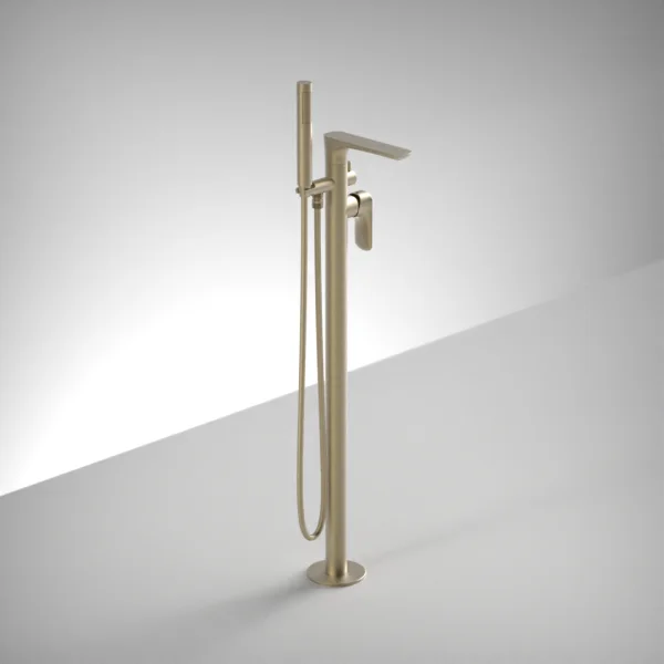 Ava Purity Floor Mounted Bath Shower Mixer - Brushed Brass