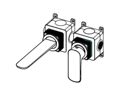 Ava Purity 2 Hole Wall Mounted Bath Mixer - Brushed Brass