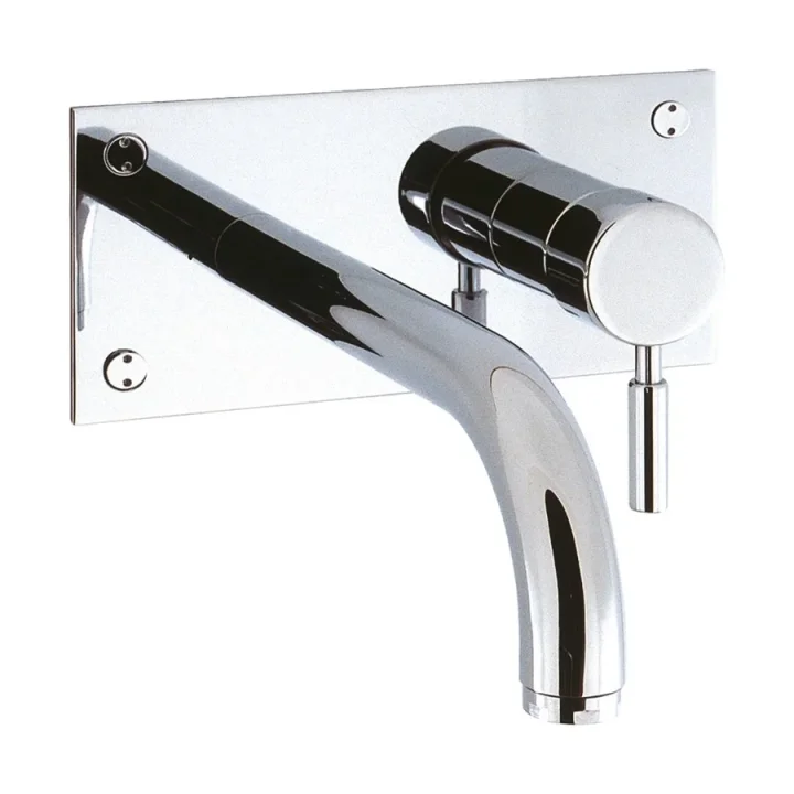 Crosswater Design 2 Hole Wall Mounted Basin Tap Set with 21cm Spout Chrome detail view - Image 2