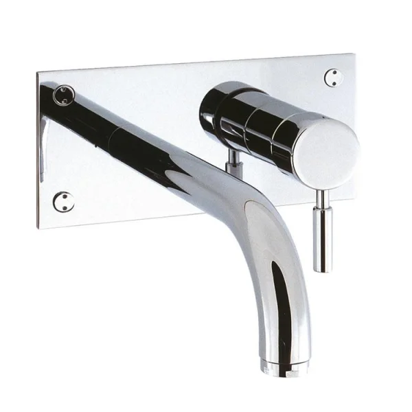 Crosswater Design 2 Hole Wall Mounted Basin Tap Set with 21cm Spout Chrome