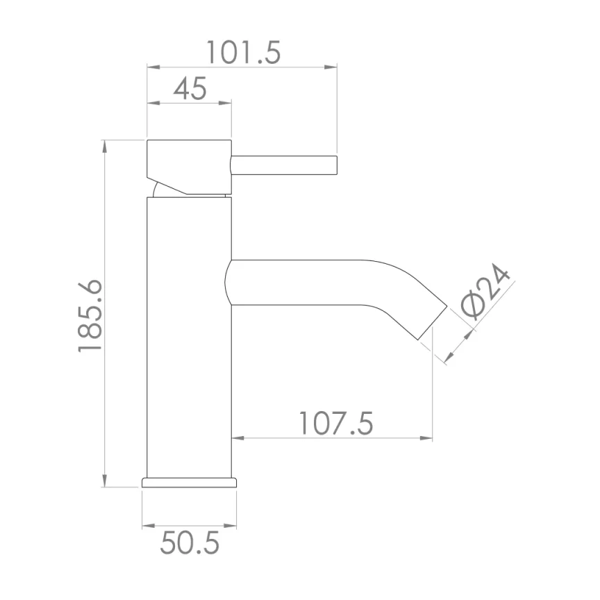 Saneux Cos Basin Mixer - Chrome detail view - Image 2