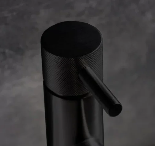 Crosswater Mpro Basin Monobloc Knurled No Waste Deck Mounted Matt Black detail view - Image 2