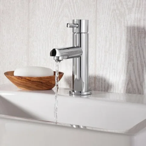 Crosswater Kai Lever Basin Mini Monobloc No Pop-up Waste Deck Mounted Chrome detail view - Image 3