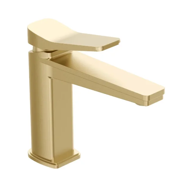 Just Taps Hix Single Lever Basin Mixer Brushed Brass product image - Image 1