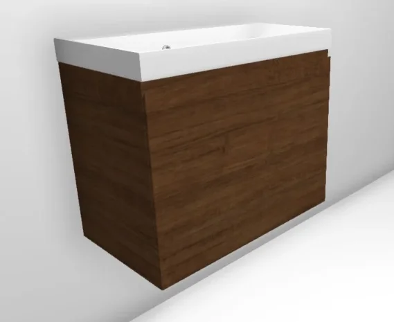 Faeber Mode Mini 600mm 2 Drawer Basin Vanity Unit Vintage Walnut product image - Image 1
