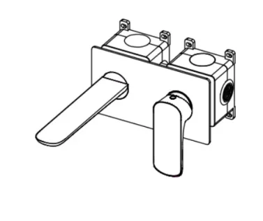 Ava Purity 2 Hole Wall Mounted Bath Mixer W/ Backplate - Brushed Stainless Steel