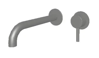 Ava Trend 2 Hole Wall Mounted Bath Mixer - Polished Stainless Steel detail view - Image 2