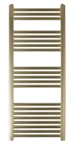 Just Taps Vos Vertical Tube: 1200x500 30x40mm, Horizontal Tube: 25mm Brushed Brass 21 Bars  Oil Filled