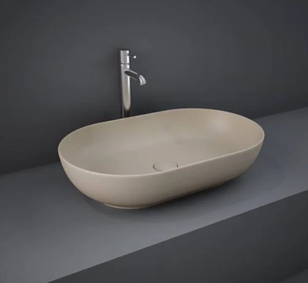 Rak Feeling 55cm Oval Counter Top Wash Basin In Matt Cappuccino