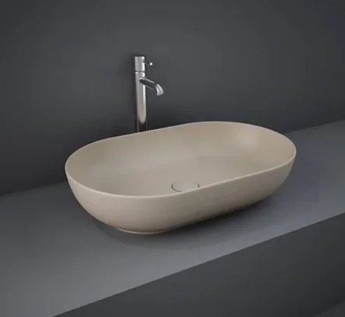 Rak Feeling 55cm Oval Counter Top Wash Basin In Matt Cappuccino product image - Image 1