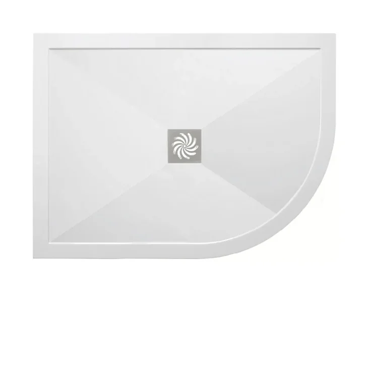 London Showers  Symmetry 1000 x 800mm Right Hand Quad Tray & Waste - White product image - Image 1
