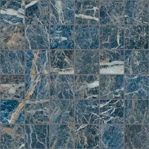 European Tiles Charmo Blue Sunstone Mosaic 30 X 30cm Polished Wall Tile detail view - Image 3