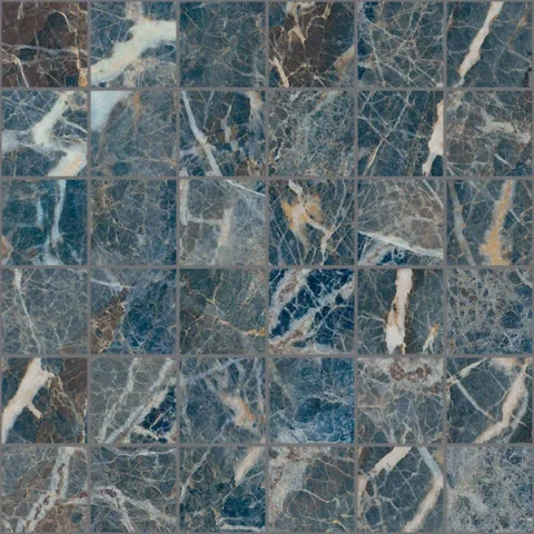 European Tiles Charmo Blue Sunstone Mosaic 30 X 30cm Polished Wall Tile detail view - Image 4